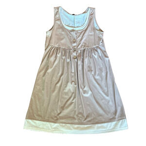 Hekka Tan and White Sleeveless Dress